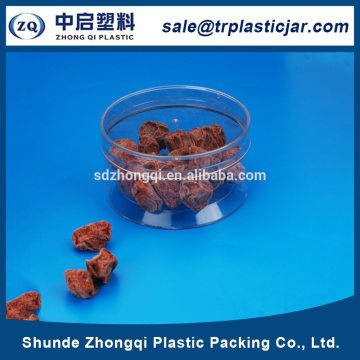 Professional manufacturer 300ml round PS plastic box,300ml round clear plastic candy container with lid