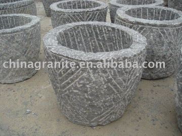 blue limestone flower pot