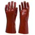 PVC Coated Gloves with Dark Red Colour