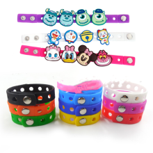 Pulseras de silicona del botón de encanto de personaje de bricolaje de niños personalizados