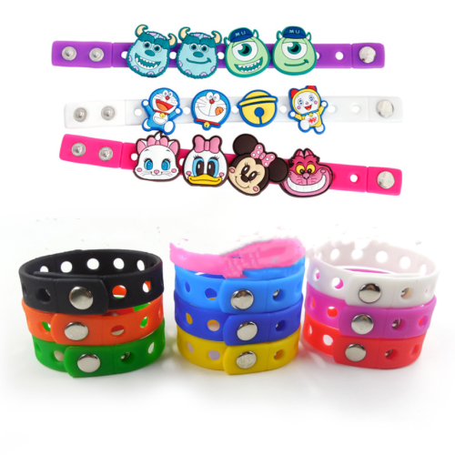 Custom Kids DIY Character Charm Button Silicone Bracelets