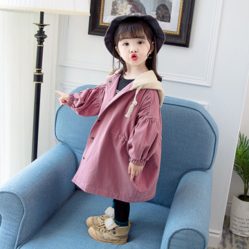 韓国の女の子の綿の中長いジャケット
