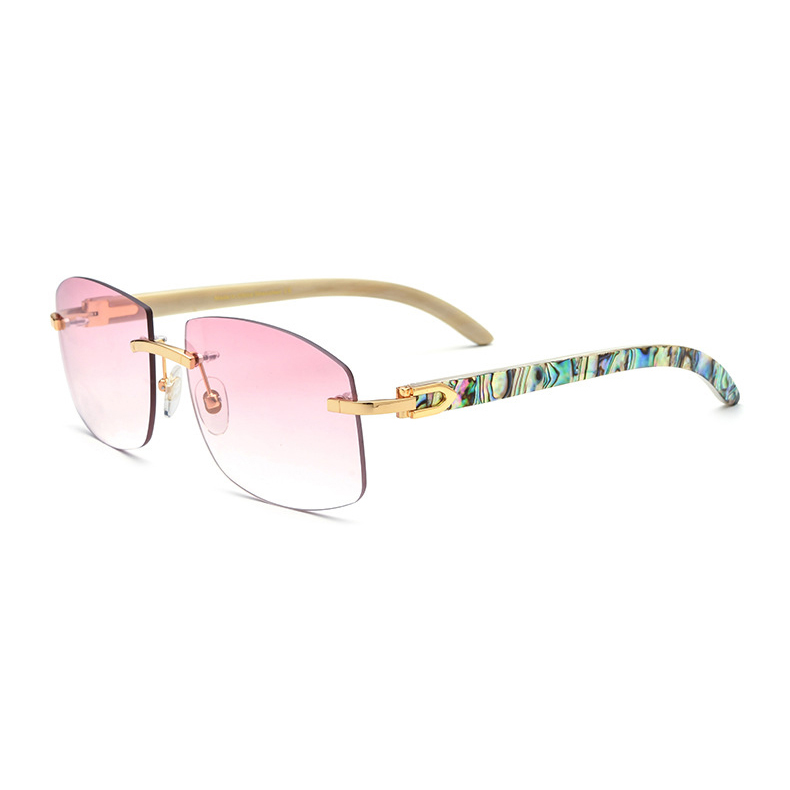 Luxury Sunglasses with Shell Buffalo Horn Legs
