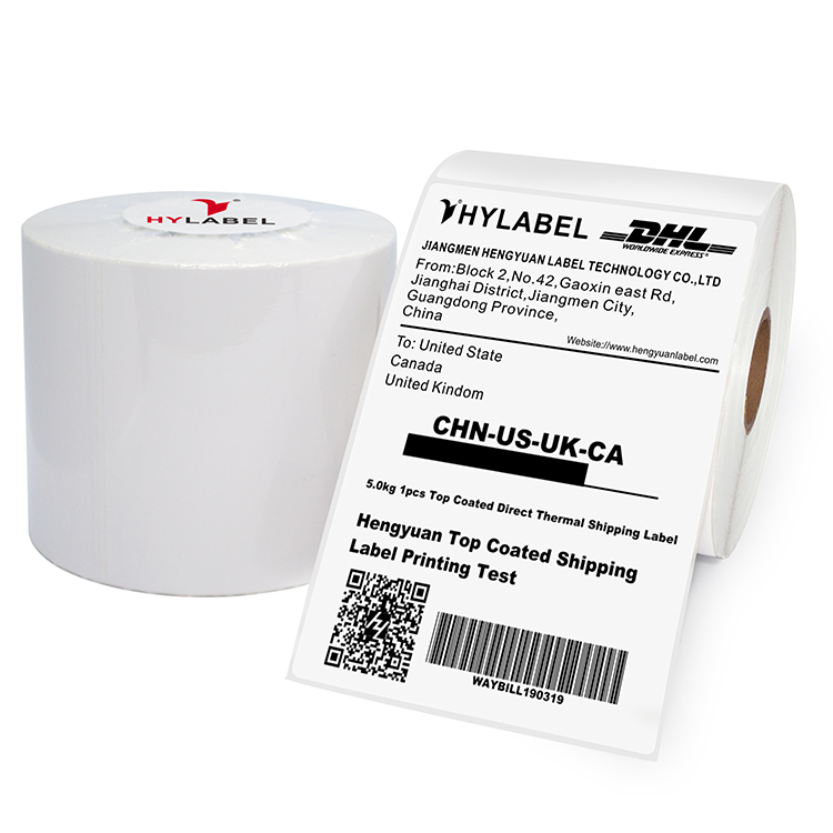 4x6 self adhesive direktang thermal barcode label fanfold shipping
