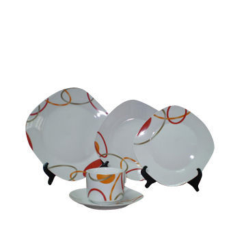 20-piece Porcelain Square-shaped Dinnerware Sets, Modern Design, Small Orders are Welcome