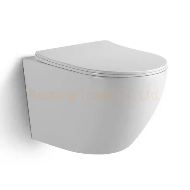 Watermark Bathroom Ceramic Sanitary Ware Round Wall Hung WC Toilet Set