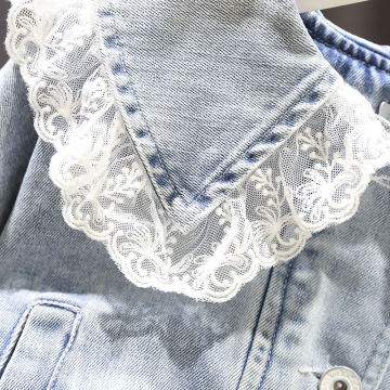 Girls Denim Jacket Fesyen Lace Coats