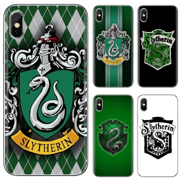 For Samsung Galaxy Note 3 4 5 8 9 S3 S4 S5 Mini S6 S7 Edge S8 S9 S10 Plus House Slytherin Logo Poster Clear Silicone Phone Case