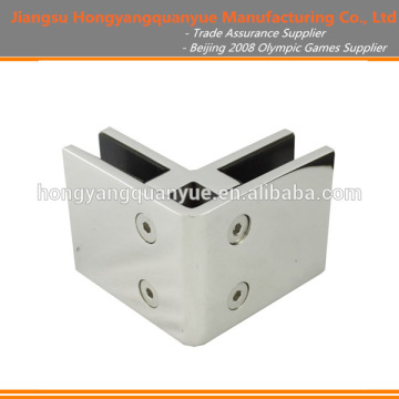 90 degree Glass to Glass Connector - Mirror ( Mirror 316 Stainless )