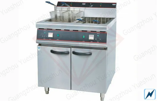 Double Tank Restaurant Fryers With 4 Basket , 10kw + 10kw
