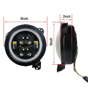 Aukma 9 Inch LED Headlight Hi-Low Beam DRL for Jeep Wrangler JL 2018-2019