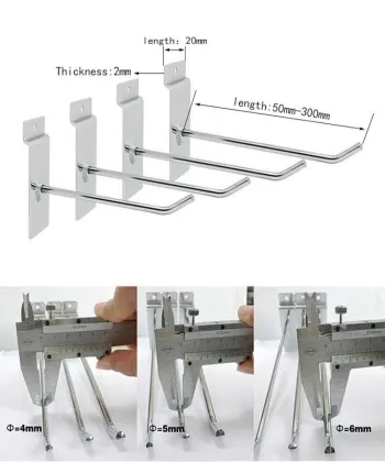 Black Metal Slatwall Hooks for Supermarket Retail Display