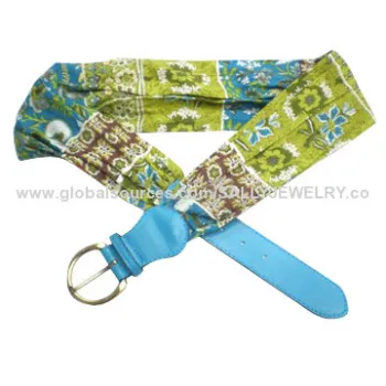 Beautiful Fabric Belt, Made of Alloy and Fabric, OEM Orders are Welcome