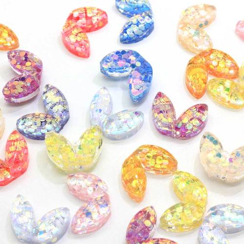 Hot Selling Butterfly Shaped Glitter Flat back  Resin Beads Charms DIY  Decoration PhoneToy Ornaments Beads