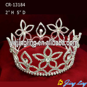 Rhinestone Flower Beauty Queen Crowns For Engagement