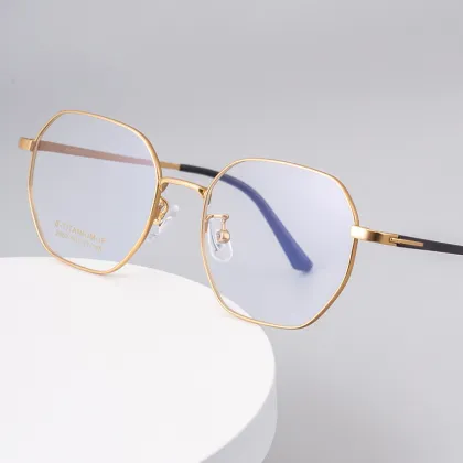 Ultralight Half Titanium Myopia Glasses - Retro Round Frame Eyewear for Men and Women