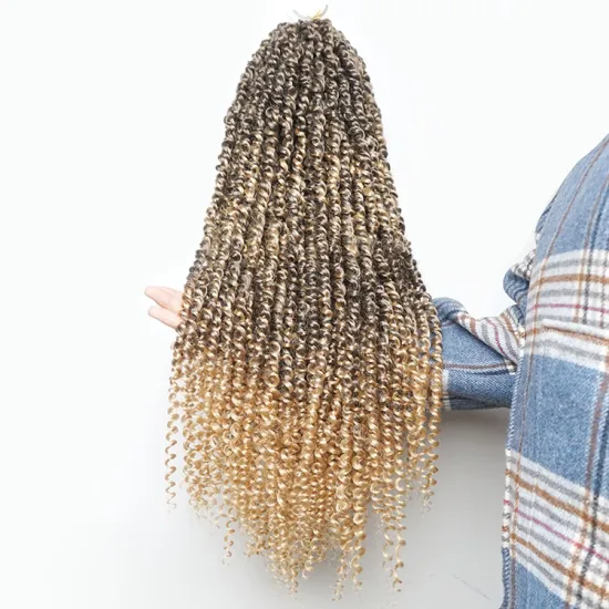 Pre twisted Passion Twist Crochet Hair Long Pre-Looped Water Wave Passion Twist Bohemian Curly Synthetic Braiding Hair