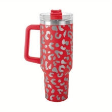 Large capacity straw water cup with handle
