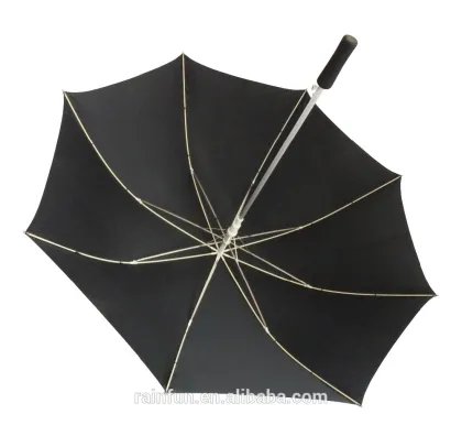 Windproof black golf umbrella for wholesale