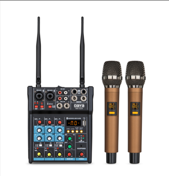 DAYA Performance Four Channel UHF Microphone Mixer with USB Connection and Power Amplifier