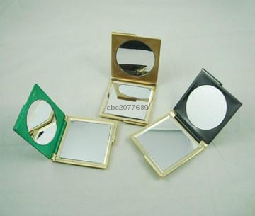 Double sided pocket makeup mirror with 1X & 2X mirror