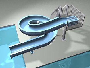 Long Fiberglass Curved Swimming Pool Slides , Awesome Spira, High ...