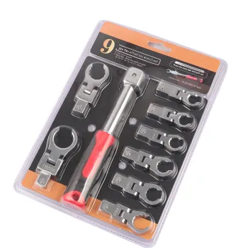 Replaceable Flexible Head Tubing Wrench Set: Combination Spanner for Tube Fixed Tool Sets