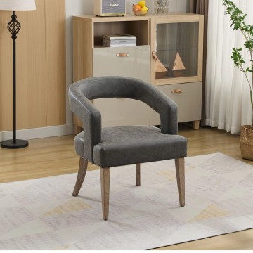 Silla decorativa moderna con respaldo abierto y barril ancho