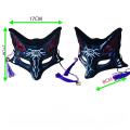 Máscara facial de plástico Fox Demon Black PVC