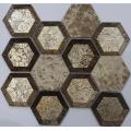 Melihat emas Hexagon dekorasi mosaik