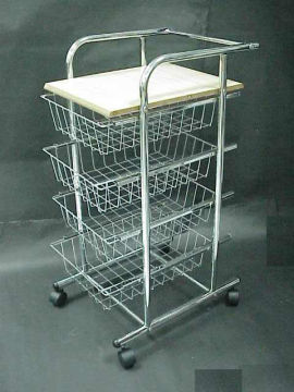 4 tier Mesh Economy Multi Purpose Storage Rolling Trolley