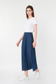 One-piece Denim Skirt With Straps