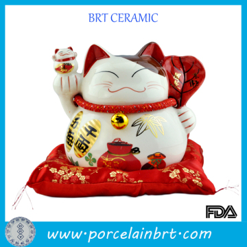 Luck cat large ceramic piggy bank business gift
