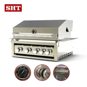 Modern Countertop Outdoor Kitchen Built in 4 Burners Gas BBQ Grill