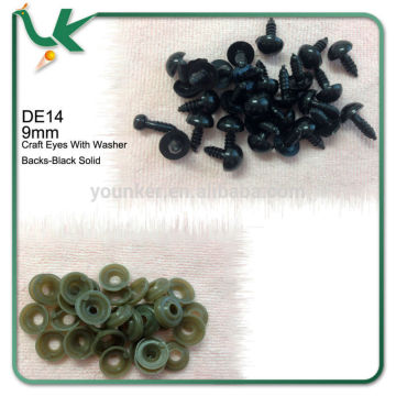 9mm Craft Eyes Toy eye Black Doll Eyes With Washer Backs