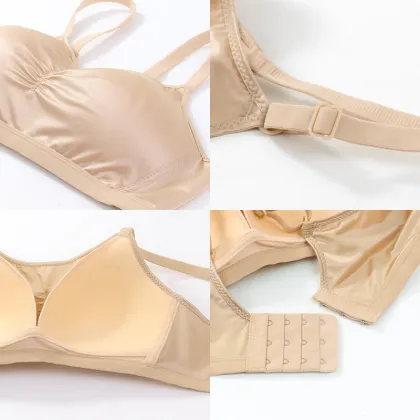 European and American Women's Thin Cup Large Size Solid Color Invisible Big Cup Bra
