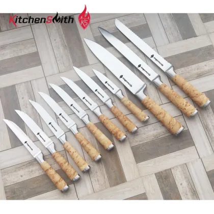 Kitchen Bread Knife with Wood pattern biomimetic handle