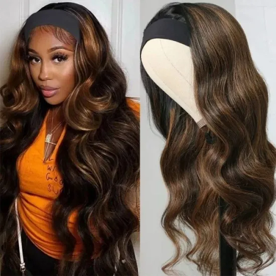 #FB30 Color Body Wave Headband Wig Human Hair