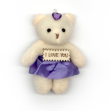 Custom Plush Dressing Girl Teddy Bear - Wedding Promotional Gift Keychain