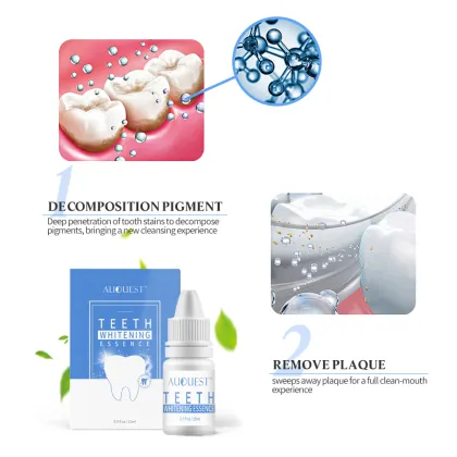 AuQuest Mint Teeth Whitening Essence Liquid Oral Hygiene Stain Remover Oral Fresh Breath Tooth Liquid Teeth Care Dental