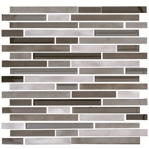 Polished Mosaic Tile 300*300mm Strip shape Glass Stone Mosaic Tiles Manufactory