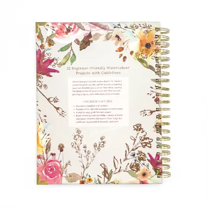 Personalized Watercolor Workbook with Botanicals and Perforated Pages