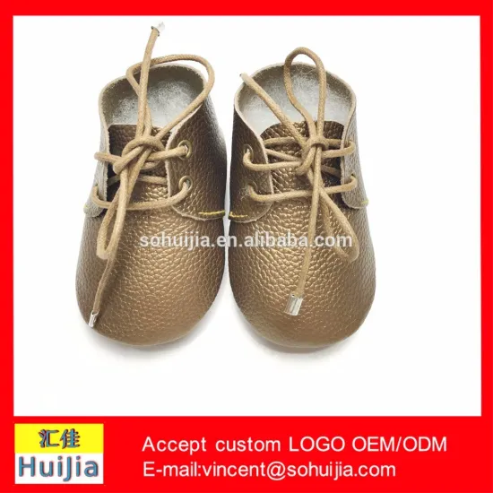 Alibaba top products unique popular gold color Soft sole leather moccasin shoes baby oxford shoes with kids shoes