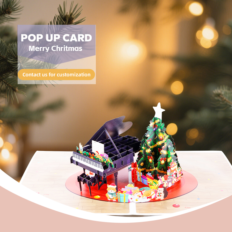 Musical Christmas Piano Greeting Card