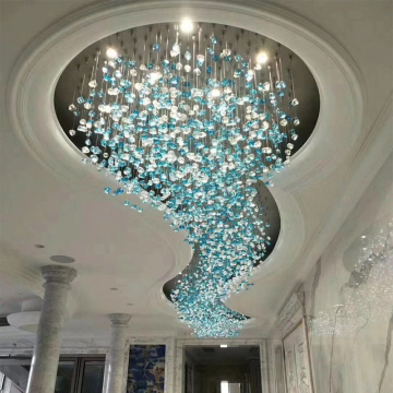 Custom Project Lighting: Villa Sales Center Lobby Hall Big Colorful Art Stone Green Chandelier for Hotels