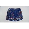 Navy blue men's beach shorts in vintage print