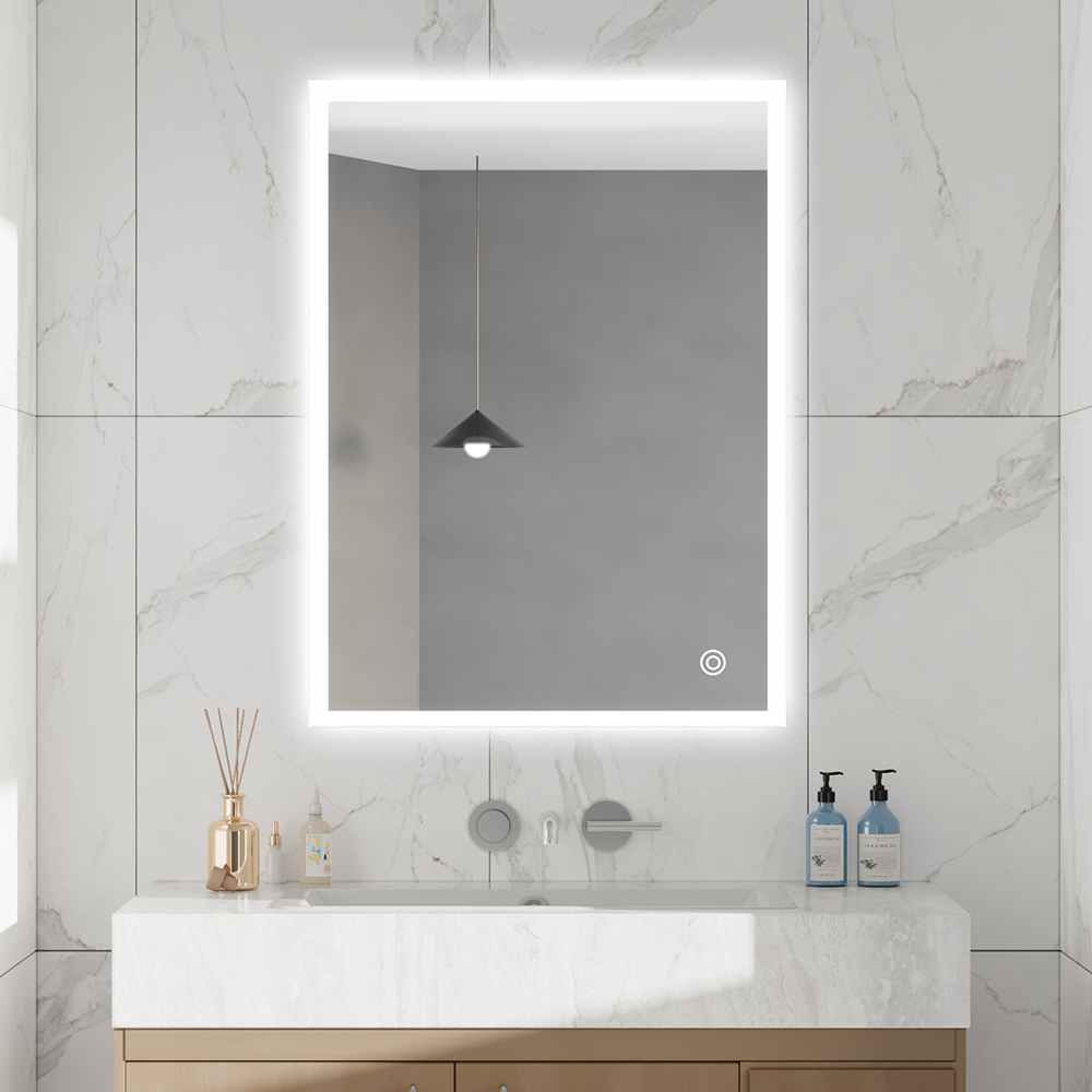 Illuminated bathroom mirror