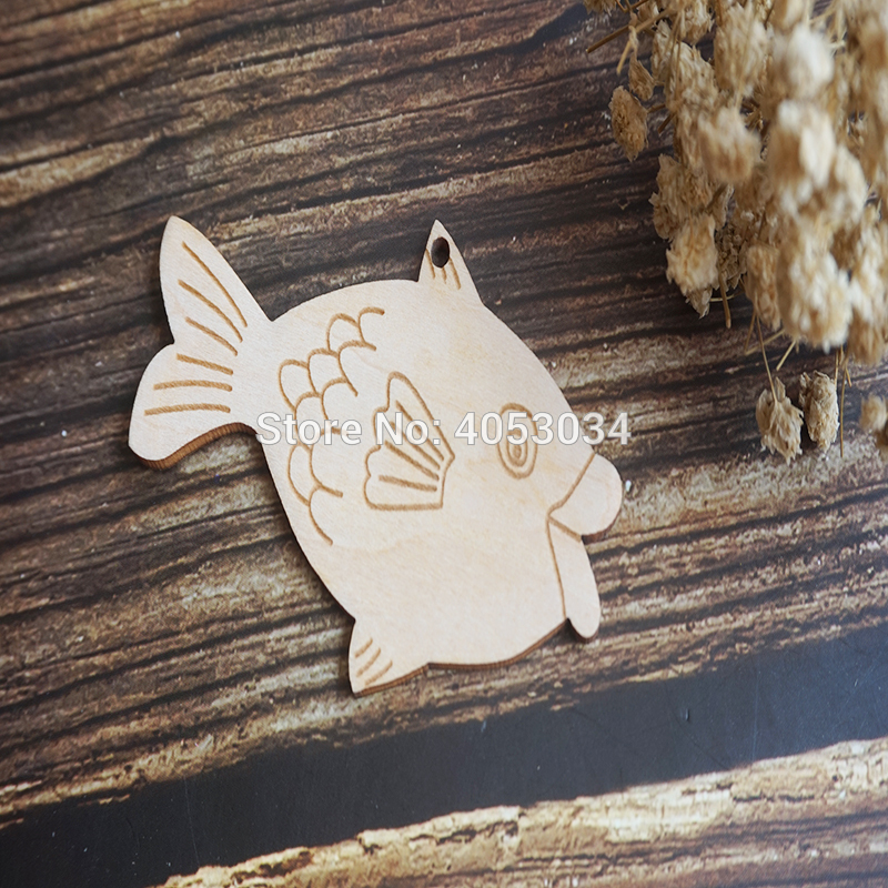 Wooden Comic Fish Craft Shapes Plywood