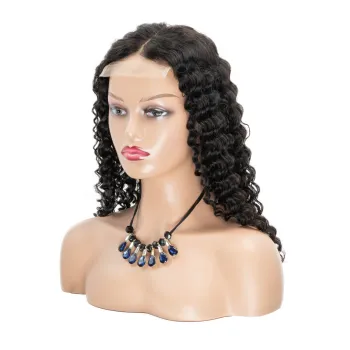 Hot Selling Virgin 150% Density Headband Wig With Closure Braided Hd 4X4 Curly Wave Lace Front Human Hair Wigs For Black Women