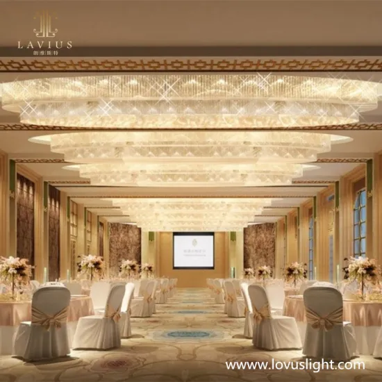 Hotel banquet hall custom large-scale project high luxury chandelier decorative ceiling custom chandelier